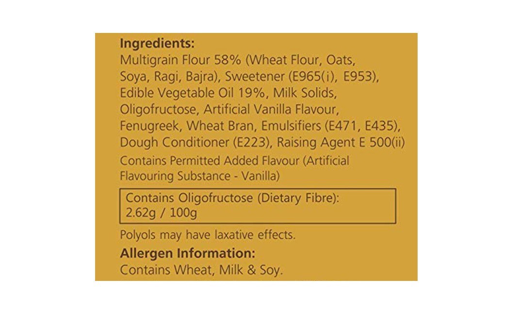 Diabodelite Multigrain Sugar Free Cookies With Fenugreek- Vanilla Flavour   Box  200 grams